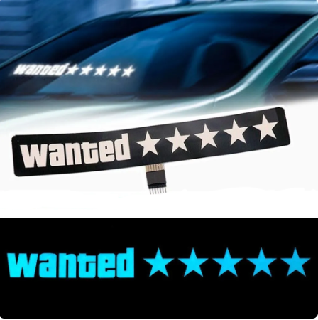 CarGlimmer® | "Wanted" LED-Aufkleber