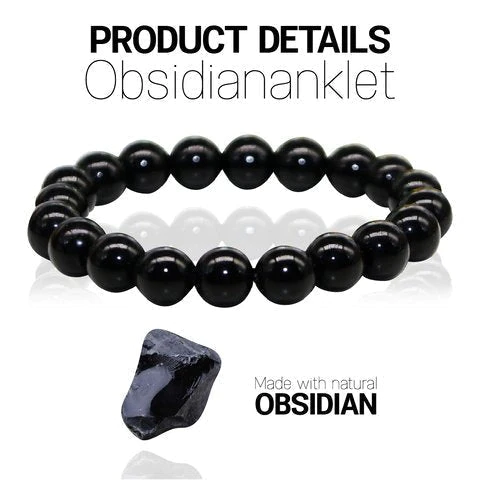 StoneAid® | Anti- Schwellungen Schwarzer Obsidian Schlankheits-Fußkettchen